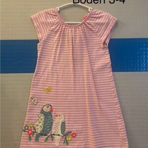 Baby Boden Pink and White Casual Raglan Sundress 3-4